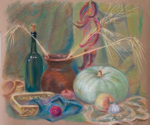 Пастель натюрморт для художественной школы