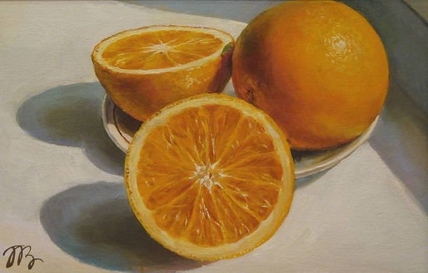 Апельсин гуашью