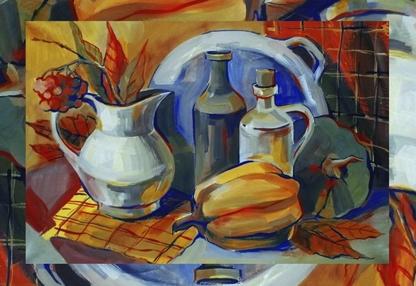 Натюрморт осенний батик динамика