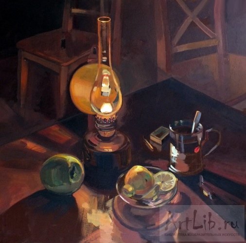 Сергей Андрияка натюрморт с керосиновой лампы