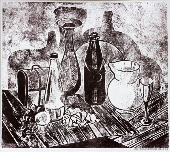 Кофанов а. декоративный натюрморт эстамп