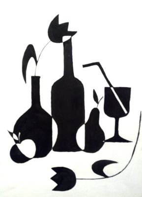 Силуэтная композиция натюрморт