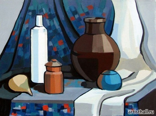 Декоративный пейзаж Гжель