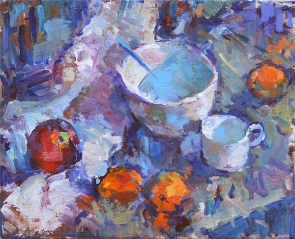 Академический натюрморт мастихином