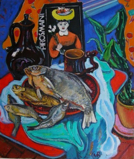 Натюрморт с тыквой и баклажаном