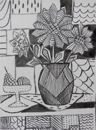 Графическая композиция натюрморт