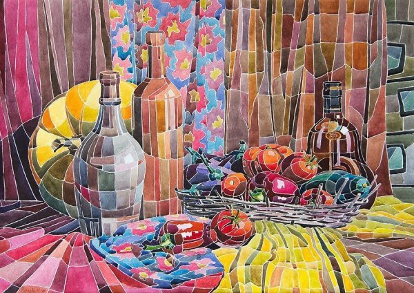 Натюрморт декоративный акварелью легкий (50 фото)