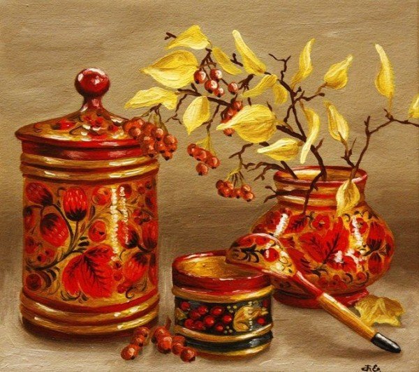 Натюрморт с предметами народных промыслов