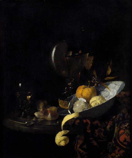 Виллем кальф. Натюрморт с китайской чашкой и Наутилусом. 1662.