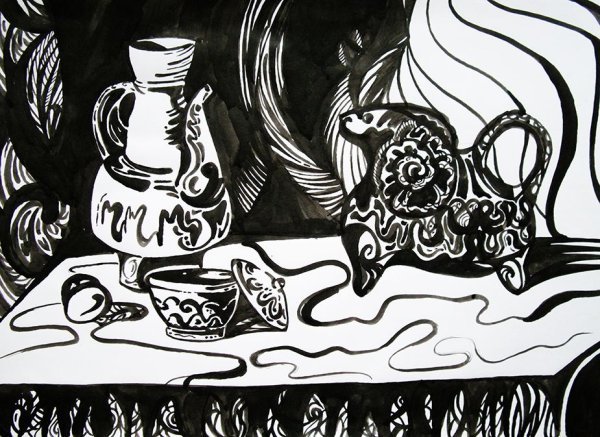 Натюрморт рисунок карандашом