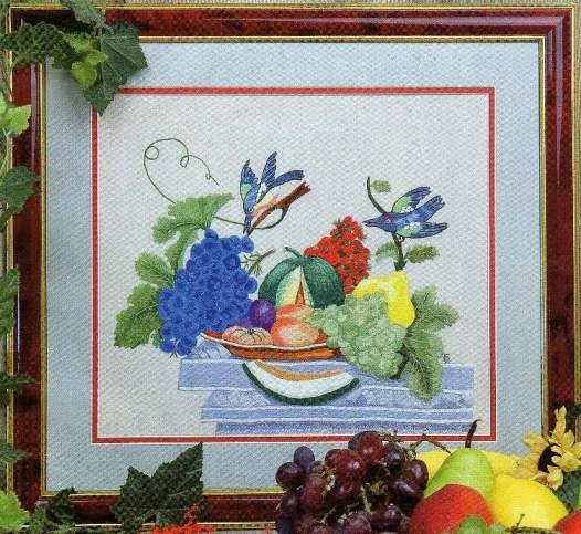 Натюрморты вышитые гладью