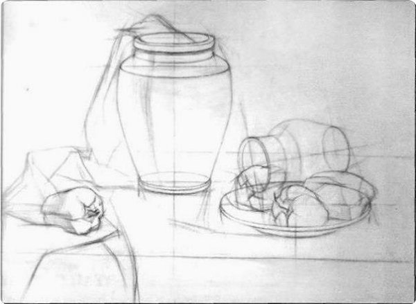 Конструктивное построение натюрморта