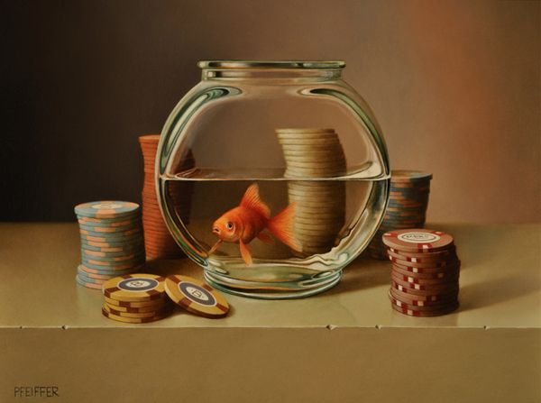 Натюрморт с рыбками в аквариуме