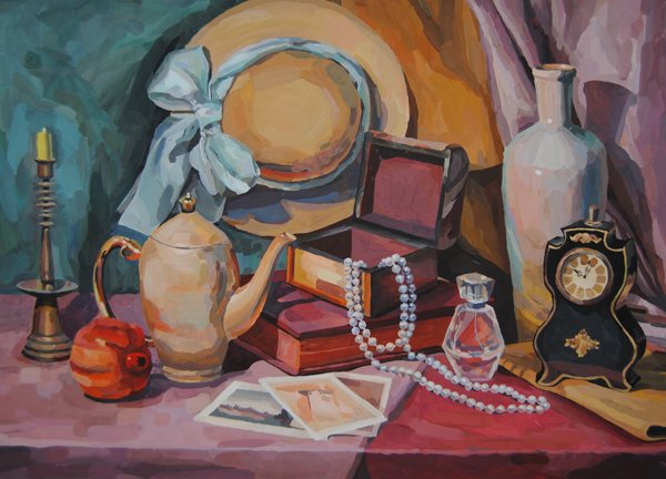 Новогодний натюрморт пастелью