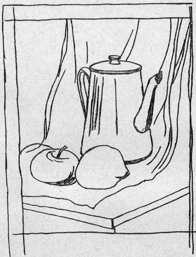 Предметы для натюрморта контур