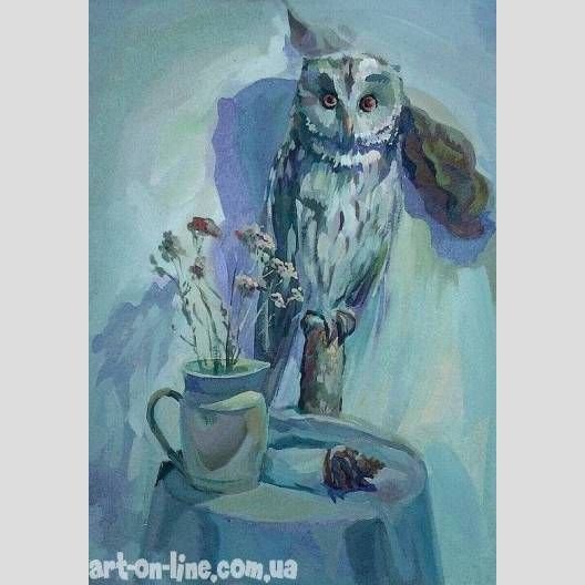 Натюрморт с совой живопись