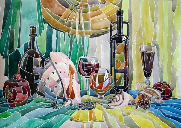 Школа Восточный натюрморт гуашь художественная школа ДХШ