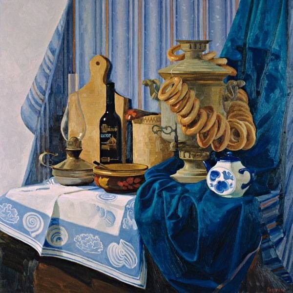 Живописные натюрморты с самоваром