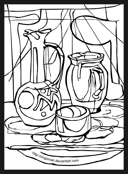 Декоративный натюрморт раскраска