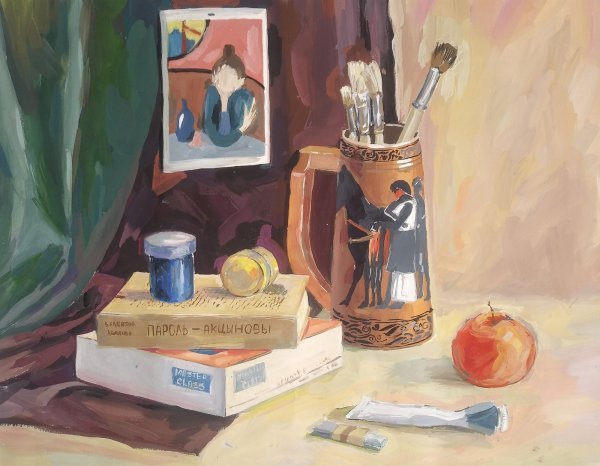 Декоративный натюрморт, училище Рериха