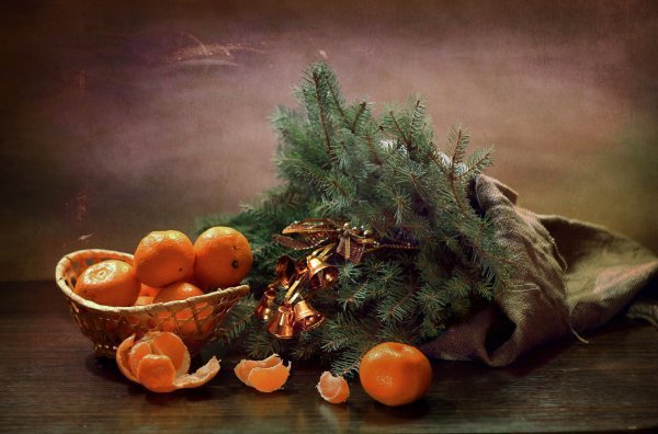 Живописный новогодний натюрморт (50 фото)