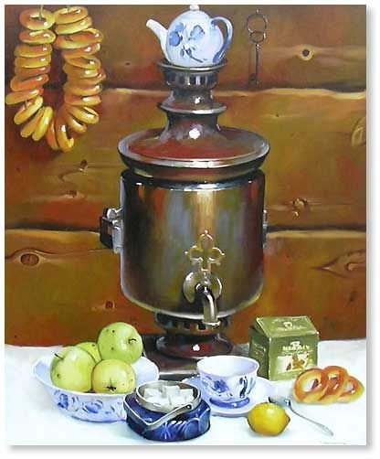 Ольга Базанова художник картины самовар