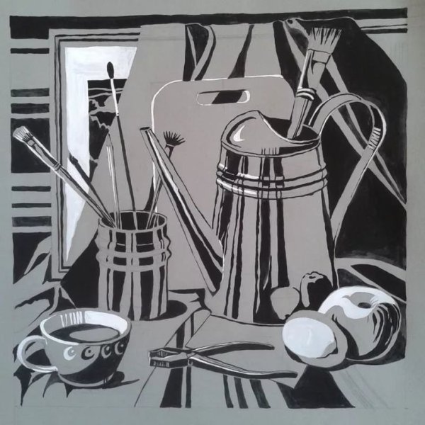 Силуэтная композиция натюрморт