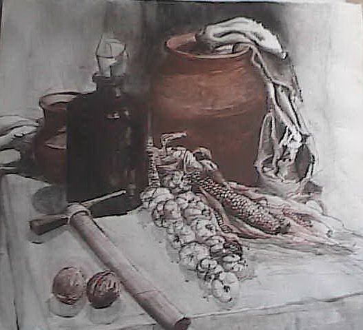 Сангина натюрморт Академический