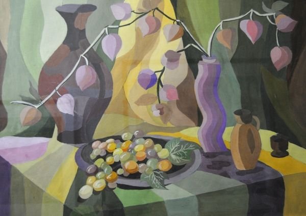 Декоративный натюрморт гуашью художественная школа