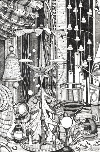 Графический натюрморт новый год