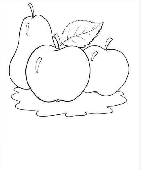 Тарелка с яблоками карандашом