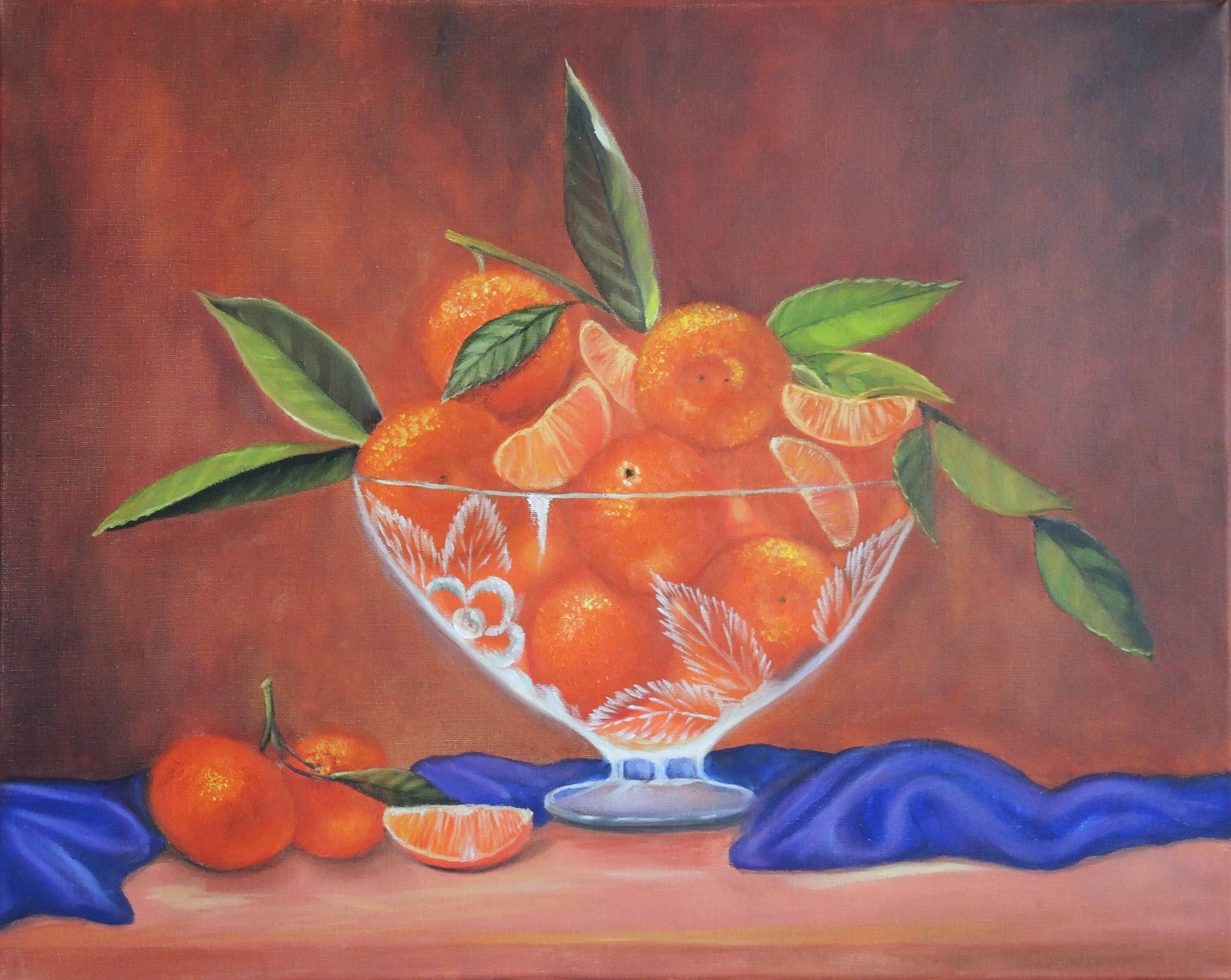 Натюрморт с фруктами красками