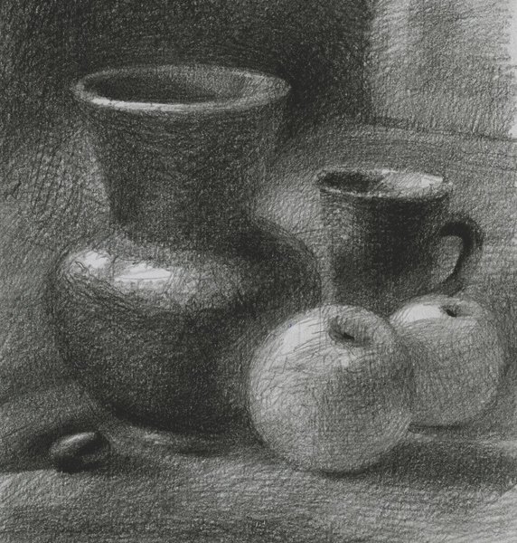 Натюрморт углем