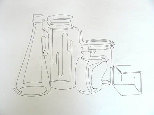 Эскиз натюрморта одной линией