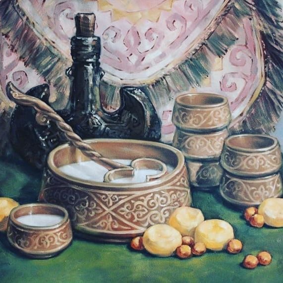 Казахские художники декоративный натюрморт