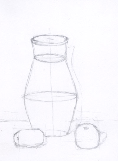 Поэтапный натюрморт карандашом