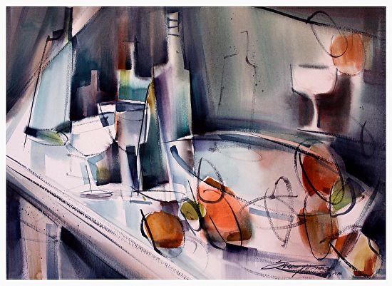 Натюрморт акварелью современные абстрактные