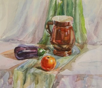 Натюрморт акварель несложный