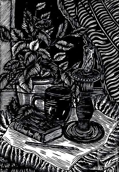 Техника граттаж натюрморт