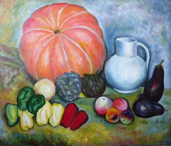 Машков натюрморт с тыквой
