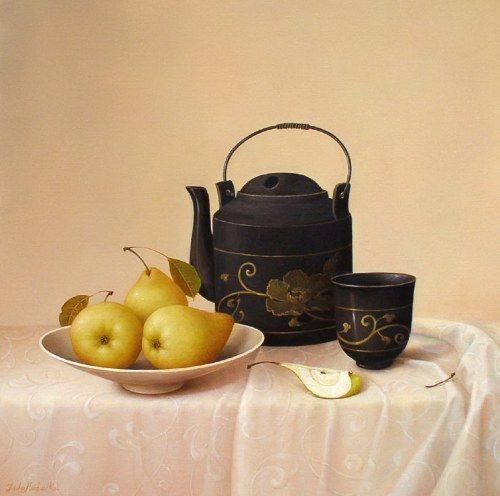 Натюрморт с белым предметом