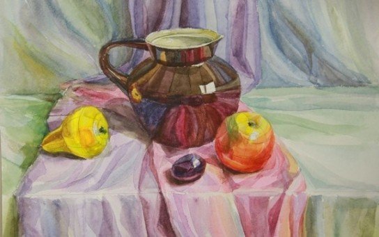 Натюрморт ДХШ гуашь Академический