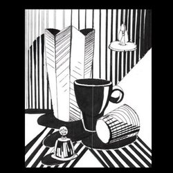 Декоративный натюрморт в графике