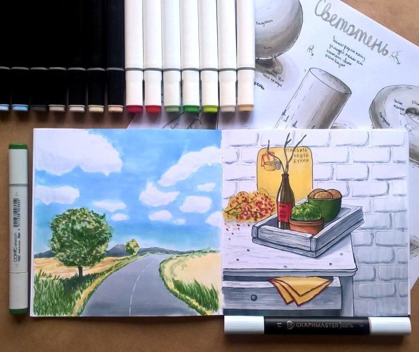 Акварельные скетчи