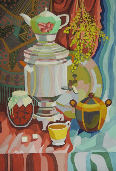 Декоративный натюрморт с самоваром