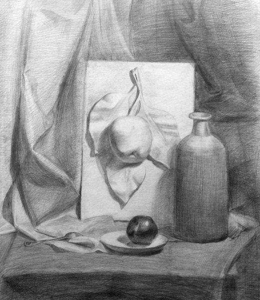 Натюрморт углем лицей МАХЛ рах