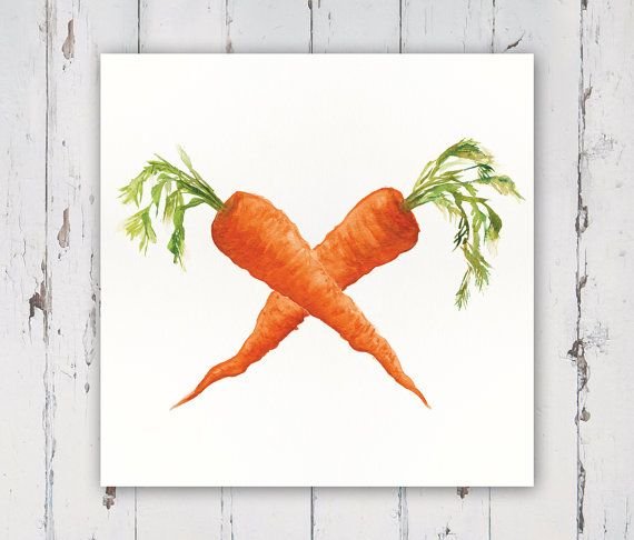Морковка акварелью