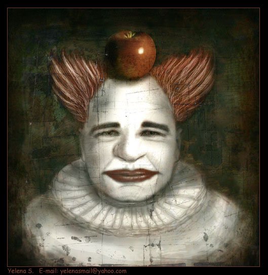 Натюрморт с клоуном фото