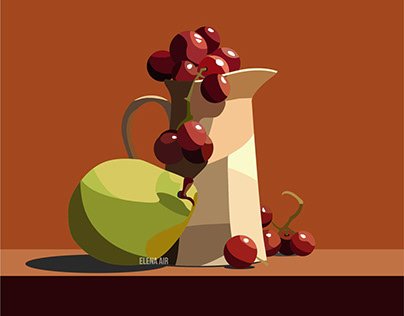 Цветная Графика натюрморт