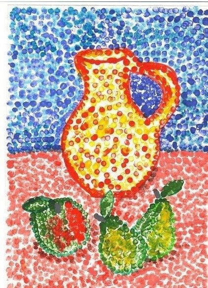 Живописный Этюд в технике пуантилизм